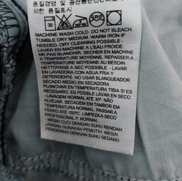 Levi's Blue Denim Cutoff Raw Edge Hem  Jeans Size 34 - Picture 7 of 8